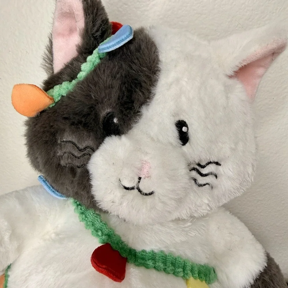 Gigglescape Cat Kitty Plush Stuffed Animal Toy with Christmas Lights, Cat Lovers